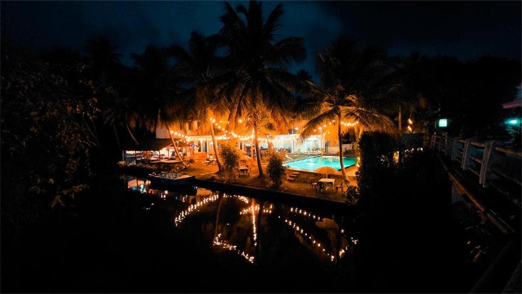 Resort Reflection at Night